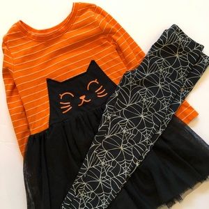 Black Cat Dress & Spiderweb Leggings 🕸🎃